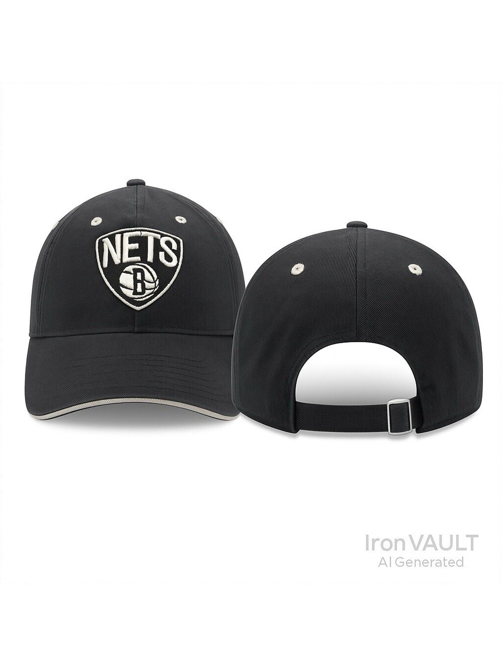 Brooklyn Nets Fan Favorite Black Gray Hat Strapback NBA Cap Adjustable Cotton
